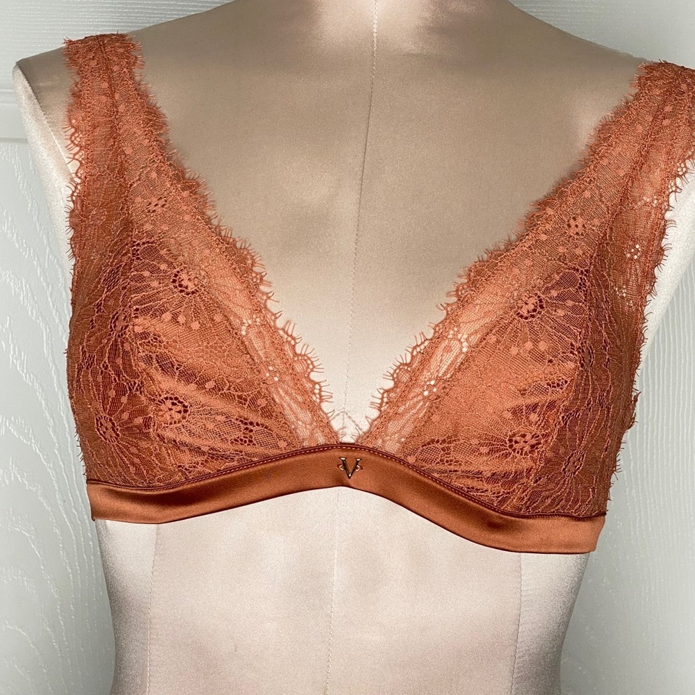 Victoria's Secret Lace Bralette Rust Sz S - Picture 5 of 9